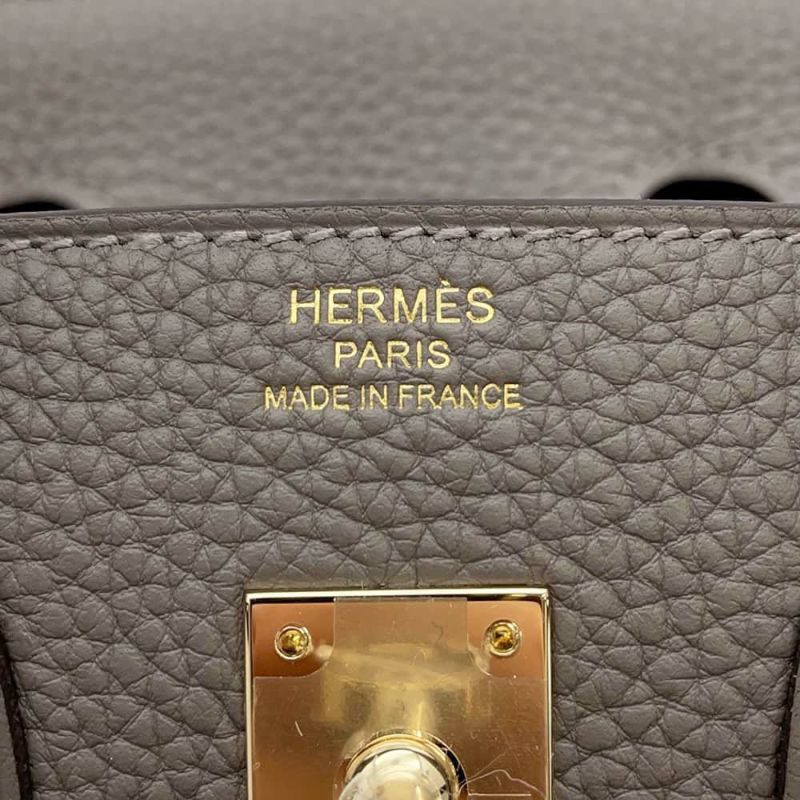 エルメス バーキン25 グリメイヤー/シャンパンゴールド金具 トゴ W刻印 HERMES Birkin ハンドバッグ