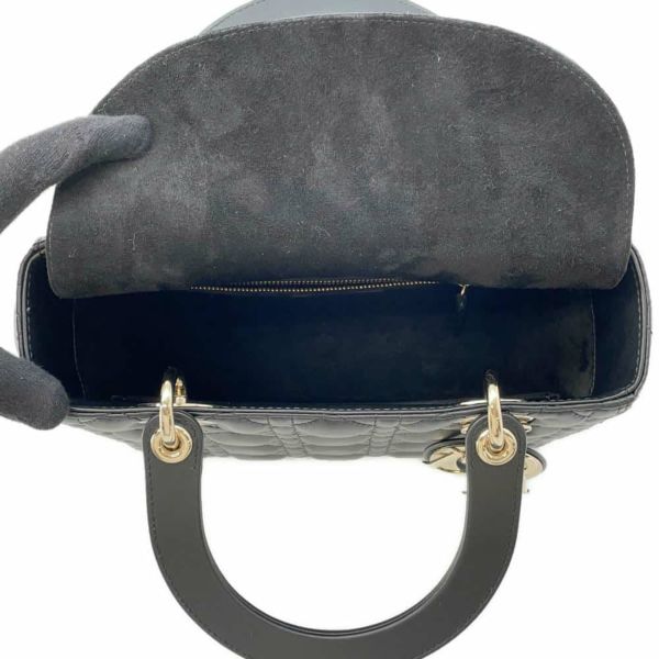 ディオール ハンドバッグ レディディオール カナージュ ミディアム ラムスキン M0565ONGE 2wayショルダー 黒