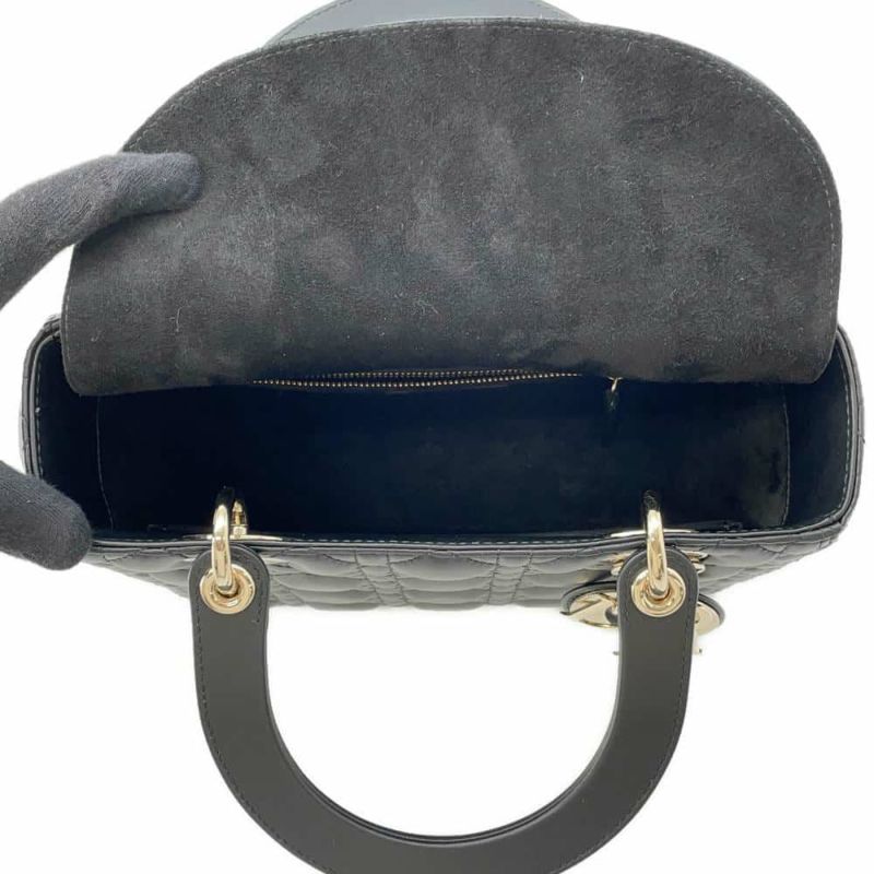 ディオール ハンドバッグ レディディオール カナージュ ミディアム ラムスキン M0565ONGE 2wayショルダー 黒