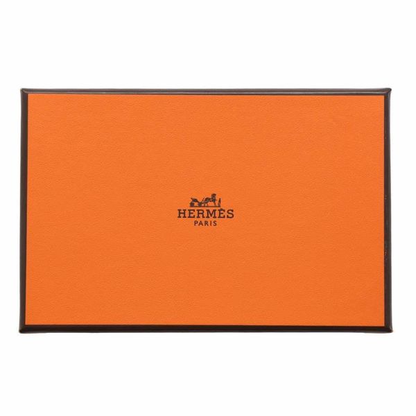 エルメス コインケース カルヴィ デュオ ネイビーブルー/シルバー金具 シェブルミゾル W刻印 シェーブル