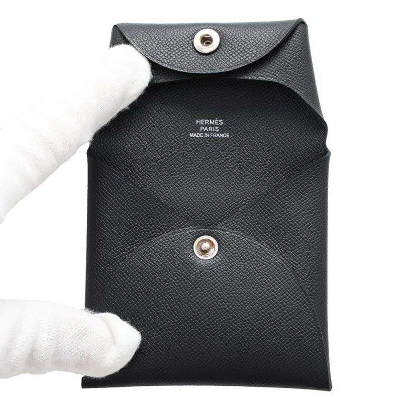 エルメス コインケース バスティア ブラック ヴォーマダム B刻印 HERMES 財布 黒