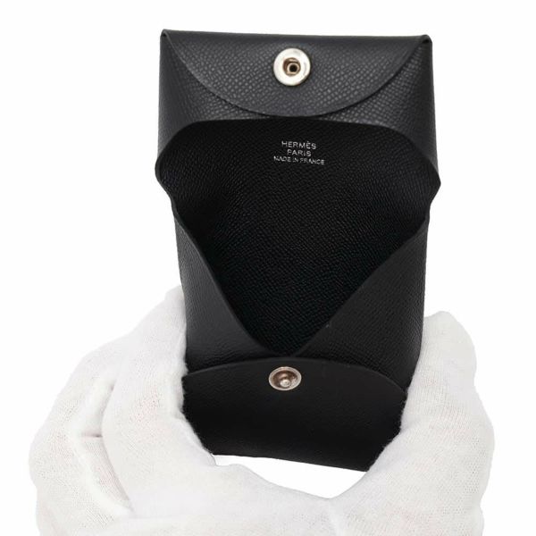 エルメス コインケース バスティア ブラック ヴォーマダム B刻印 HERMES 財布 黒