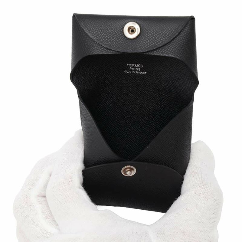 エルメス コインケース バスティア ブラック ヴォーマダム B刻印 HERMES 財布 黒