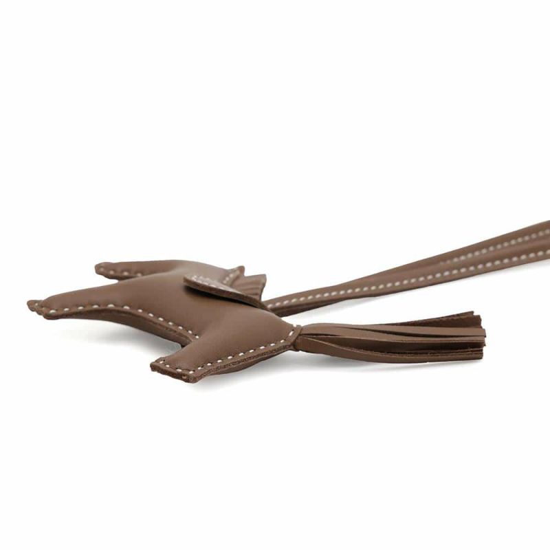 エルメス バッグチャーム ロデオ PM エトゥープ ラムスキン W刻印 HERMES チャーム