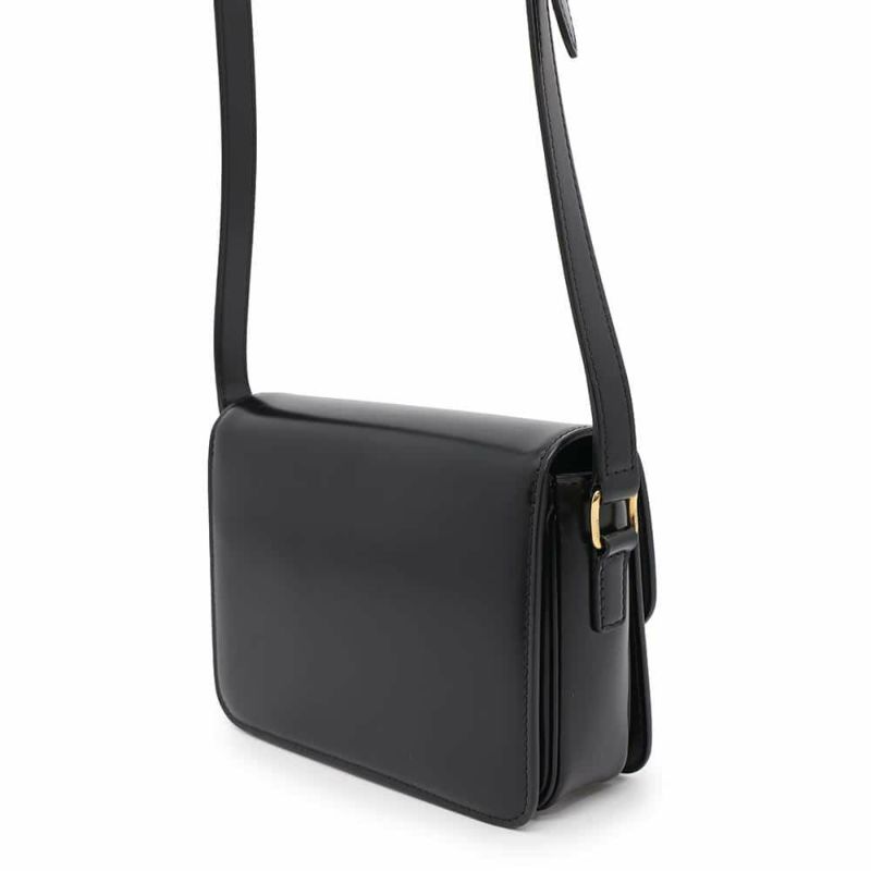 セリーヌ ショルダーバッグ ティーン トリオンフ シャイニーカーフレザー 188423 CELINE 黒