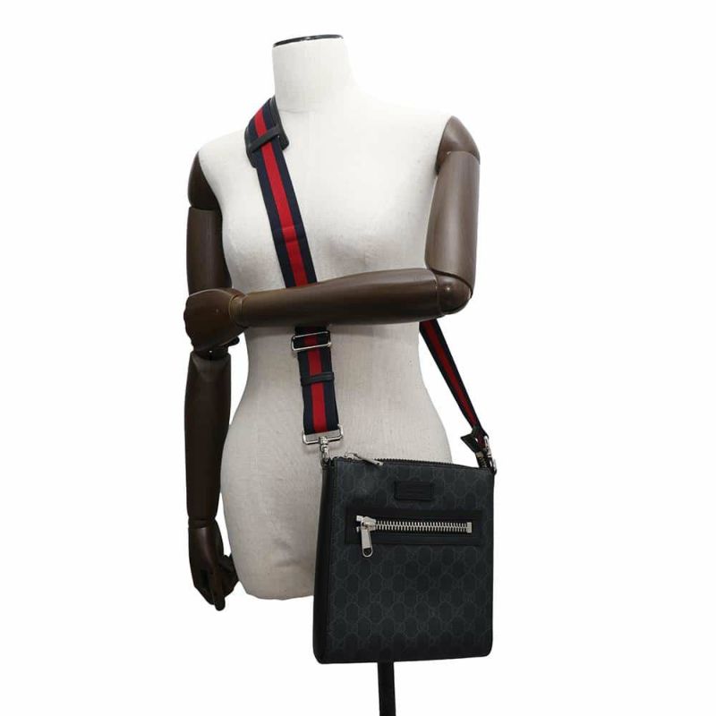 グッチ ショルダーバッグ GGスプリーム スモール メッセンジャーバッグ 523599 GUCCI ウェブ 黒