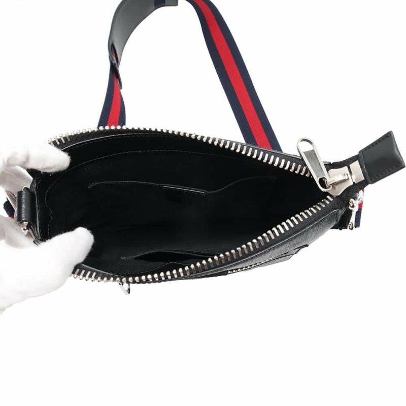 グッチ ショルダーバッグ GGスプリーム スモール メッセンジャーバッグ 523599 GUCCI ウェブ 黒