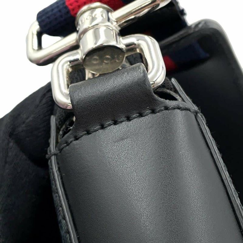 グッチ ショルダーバッグ GGスプリーム スモール メッセンジャーバッグ 523599 GUCCI ウェブ 黒