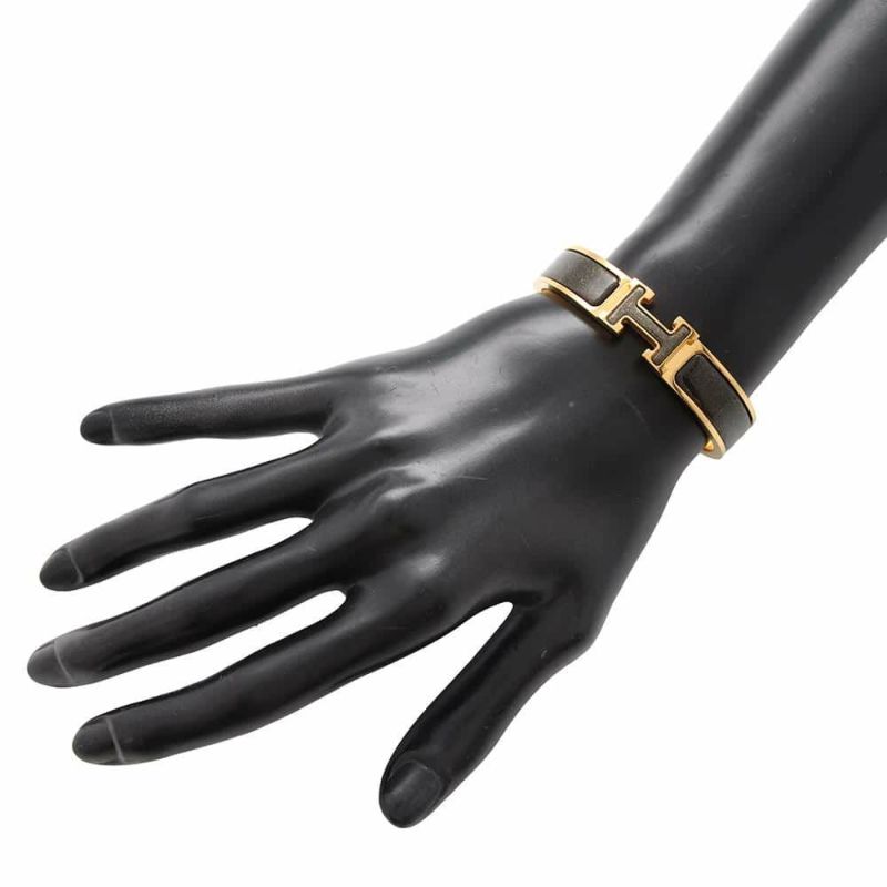 エルメス ブレスレット クリックH クリッククラックPM グリッター ノワール・ドレ/ゴールド金具 HERMES アクセサリー