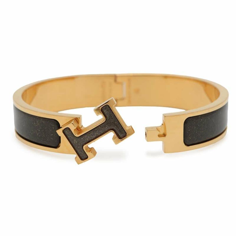 エルメス ブレスレット クリックH クリッククラックPM グリッター ノワール・ドレ/ゴールド金具 HERMES アクセサリー