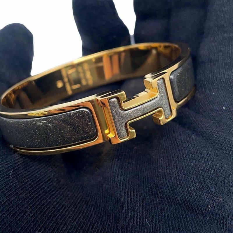 エルメス ブレスレット クリックH クリッククラックPM グリッター ノワール・ドレ/ゴールド金具 HERMES アクセサリー