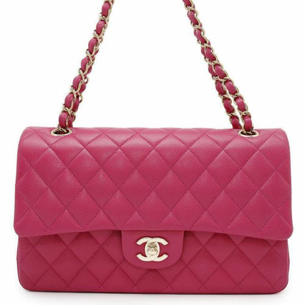 シャネル チェーンショルダーバッグ マトラッセ25 ココマーク キャビアスキン ダブルチェーン A01112 CHANEL