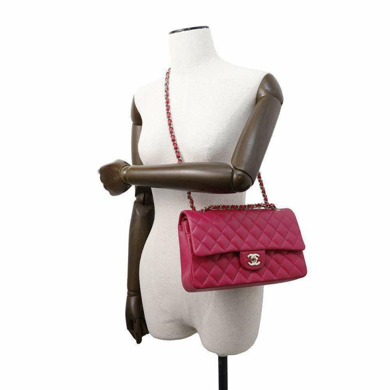 シャネル チェーンショルダーバッグ マトラッセ25 ココマーク キャビアスキン ダブルチェーン A01112 CHANEL