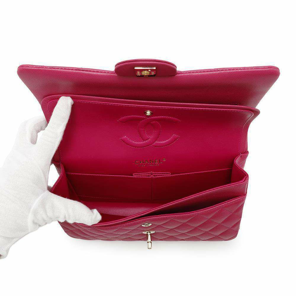 シャネル チェーンショルダーバッグ マトラッセ25 ココマーク キャビアスキン ダブルチェーン A01112 CHANEL