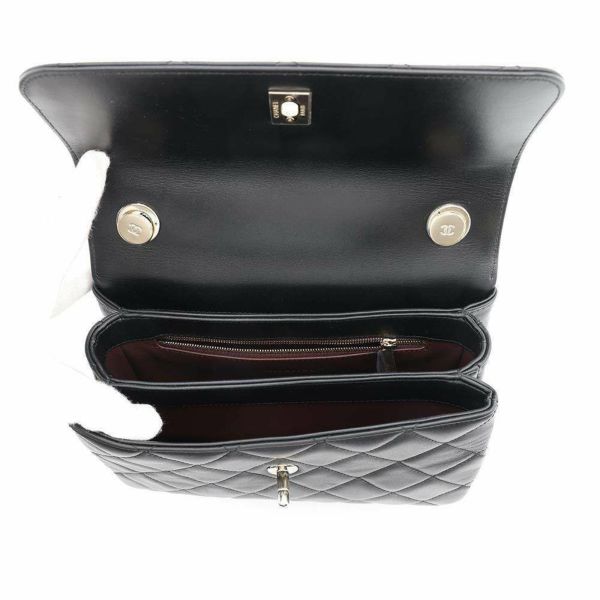 シャネル ハンドバッグ ココマーク マトラッセ トップハンドル ラムスキン A92236 CHANEL 2way チェーンショルダー 黒