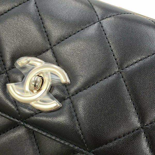シャネル ハンドバッグ ココマーク マトラッセ トップハンドル ラムスキン A92236 CHANEL 2way チェーンショルダー 黒