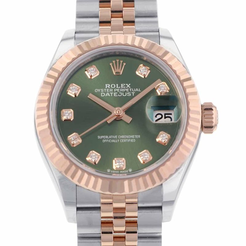 ロレックス レディ デイトジャスト 279171G ROLEX 腕時計 オリーブグリーン文字盤