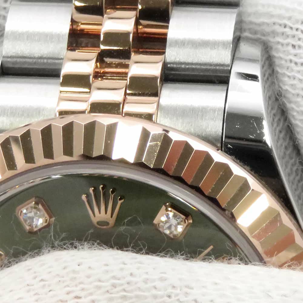 ロレックス レディ デイトジャスト 279171G ROLEX 腕時計 オリーブグリーン文字盤