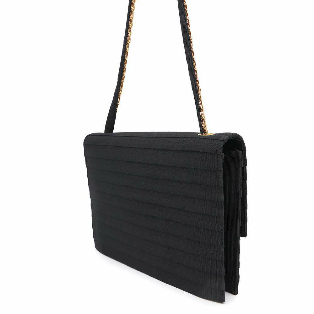 シャネル チェーンショルダーバッグ 2.55 コットン CHANEL バッグ 黒