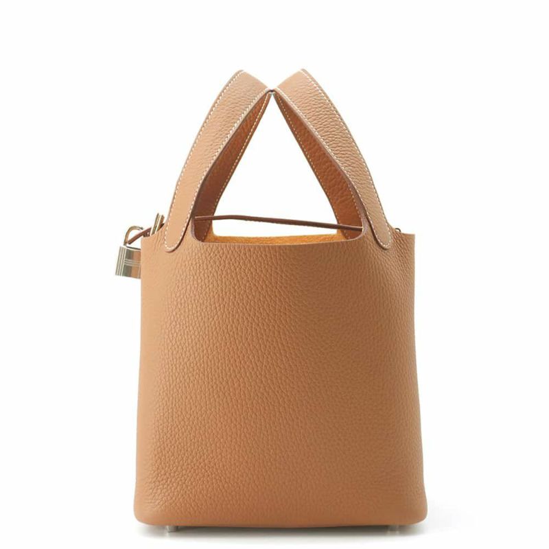 エルメス ハンドバッグ ピコタンロックPM ゴールド/シルバー金具 トリヨンクレマンス W刻印