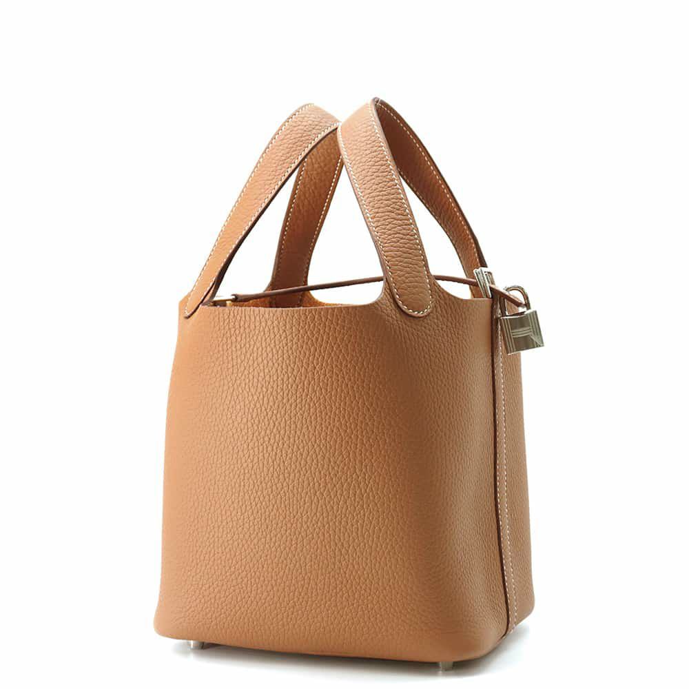 エルメス ハンドバッグ ピコタンロックPM ゴールド/シルバー金具 トリヨンクレマンス W刻印