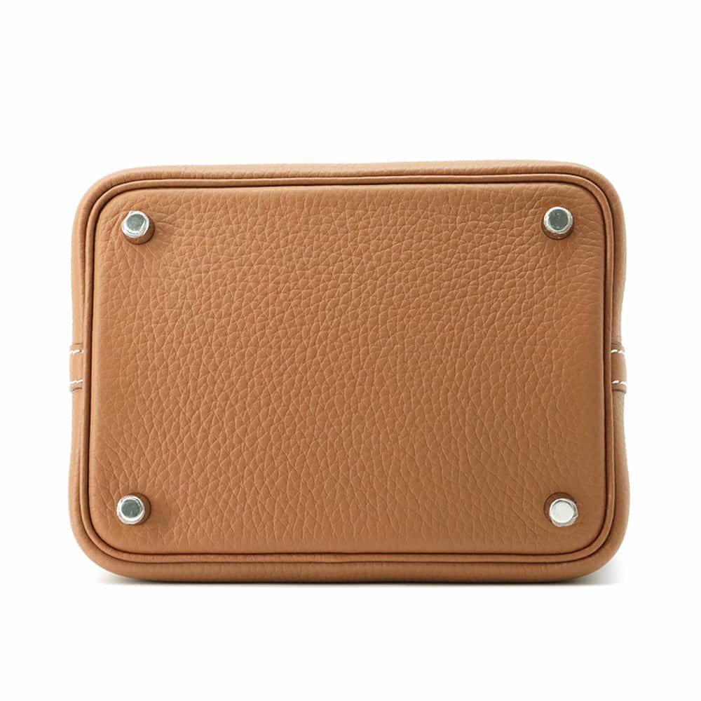 エルメス ハンドバッグ ピコタンロックPM ゴールド/シルバー金具 トリヨンクレマンス W刻印