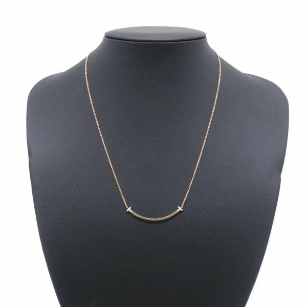 ティファニー ネックレス Tスマイル ペンダント スモール ダイヤモンド 計0.03ct K18PGピンクゴールド 74956963 Tiffany&Co. ジュエリー