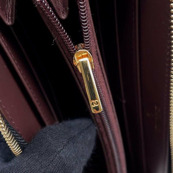 シャネル 長財布 クラシック ロング ジップ ウォレット マトラッセ ココマーク キャビアスキン AP0242 CHANEL 黒