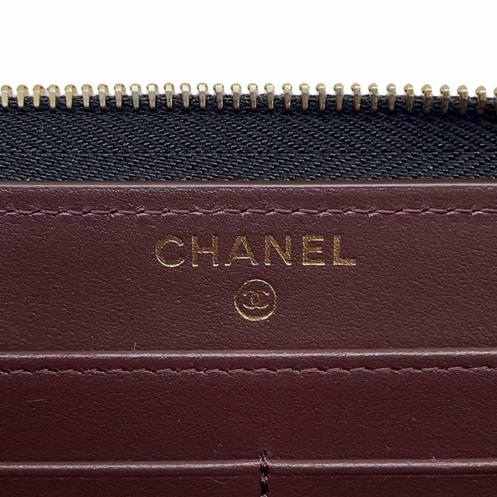 シャネル 長財布 クラシック ロング ジップ ウォレット マトラッセ ココマーク キャビアスキン AP0242 CHANEL 黒