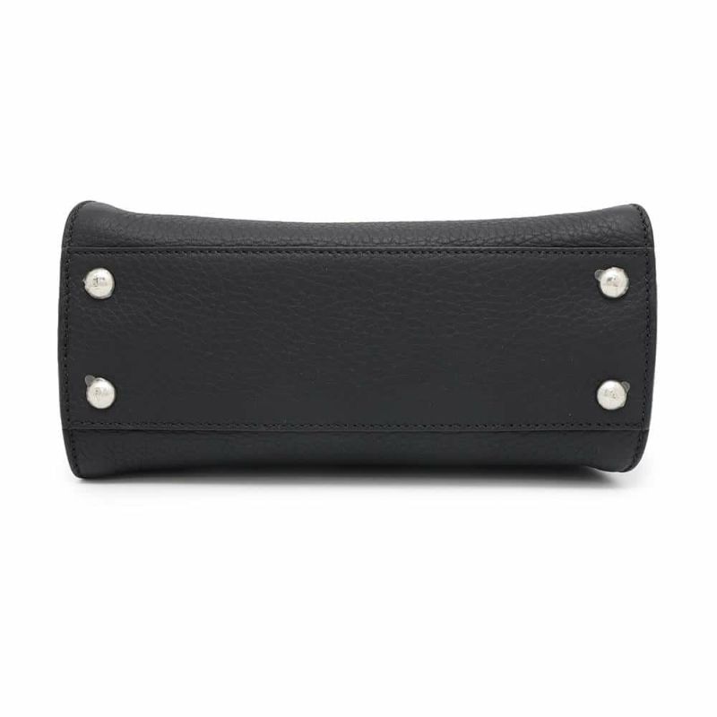 フェンディ ハンドバッグ ミニ ピーカブー セレリア レザー パイソン 8BN244 FENDI 2wayショルダーバッグ 黒