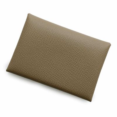 エルメス コインケース カルヴィ デュオ エトゥープ/シルバー金具 エプソン B刻印 HERMES 財布