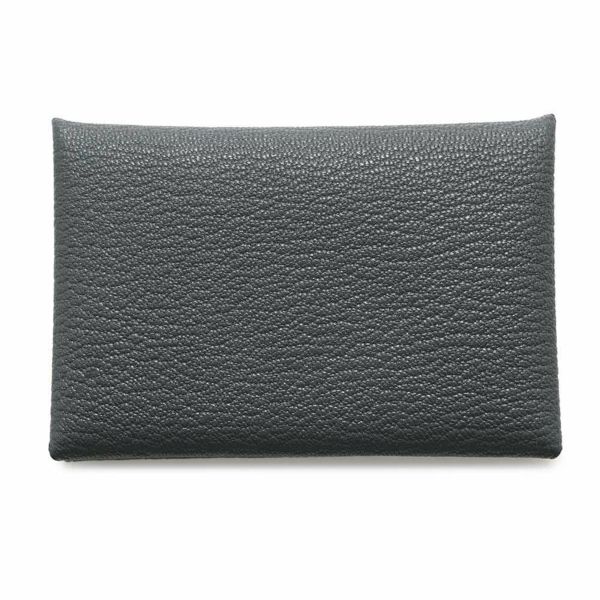 エルメス カードケース カルヴィ ヴェルソ グリミスティ/ブラック シェブルミゾル W刻印 シェーブル 黒