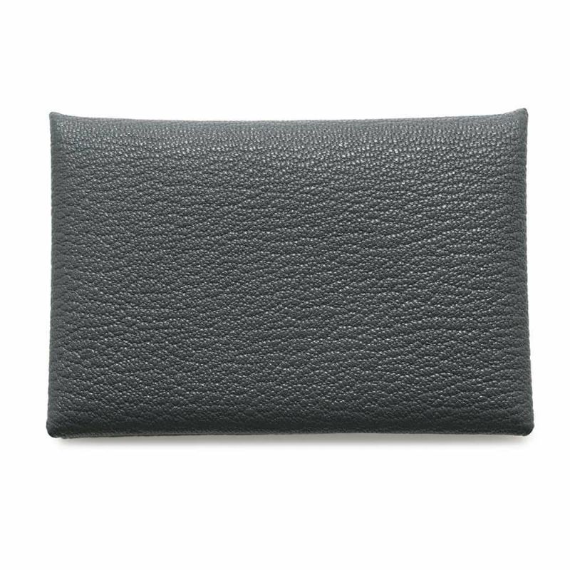 エルメス カードケース カルヴィ ヴェルソ グリミスティ/ブラック シェブルミゾル W刻印 シェーブル 黒