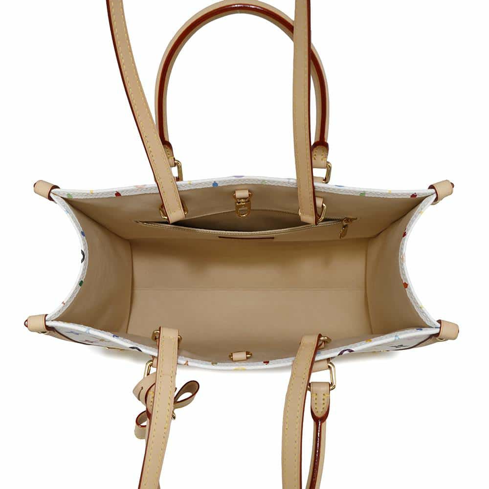 ルイヴィトン トートバッグ モノグラム・マルチカラー LV × TM オンザゴー・トランクMM M13079 ハンドバッグ 白 ホワイト