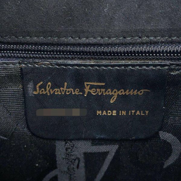 フェラガモ ハンドバッグ ガンチーニ スエード Ferragamo バッグ ショルダーバッグ 黒