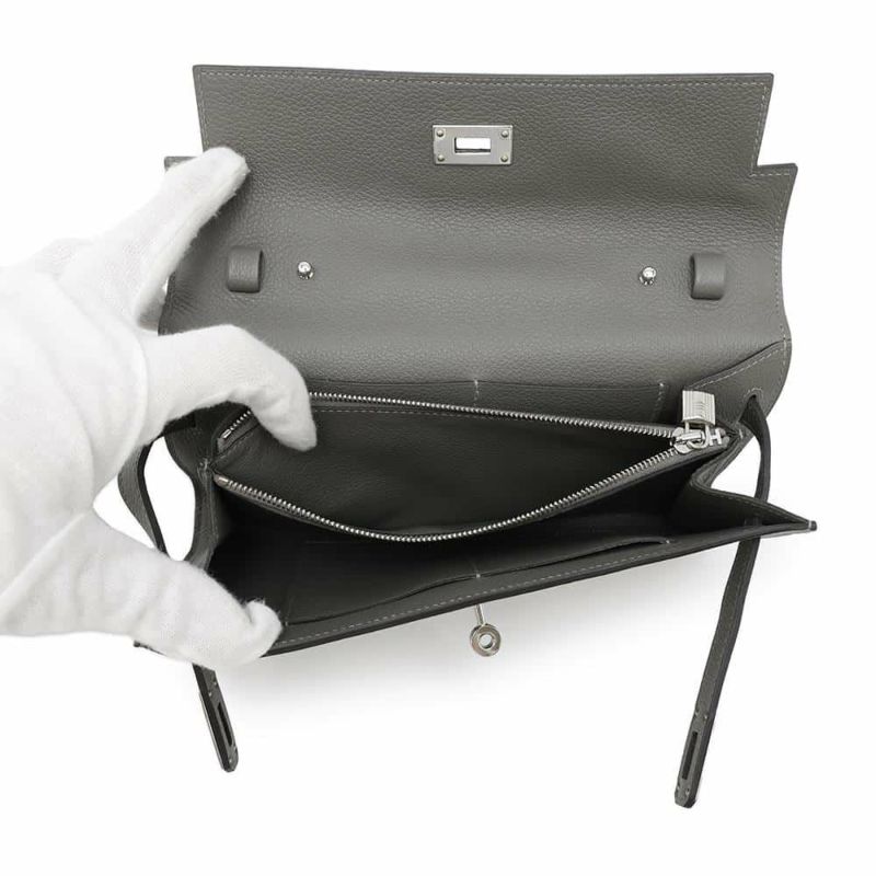 エルメス ケリーウォレット ロング トゥーゴー グリメイヤー/シルバー金具 エバーカラー B刻印 財布