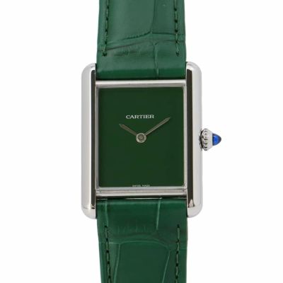 カルティエ タンク マスト LM WSTA0056 Cartier 腕時計 グリーン文字盤 安心保証