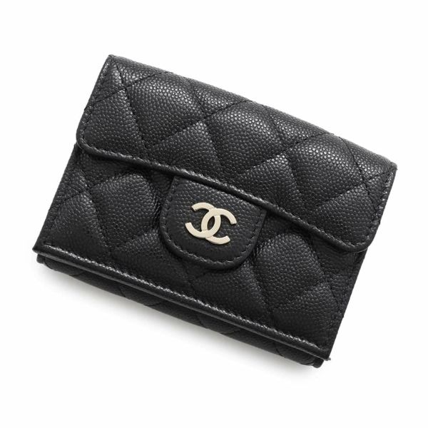 シャネル 三つ折り財布 マトラッセ ココマーク クラシック スモール フラップ ウォレット AP0230 CHANEL 財布 黒