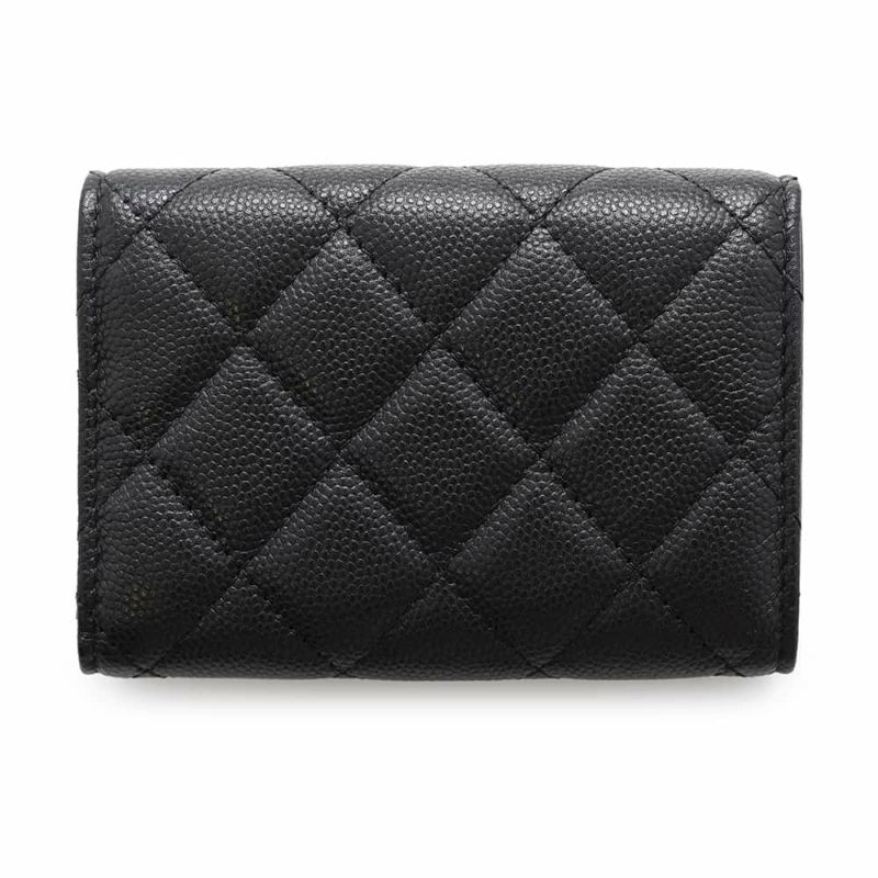 シャネル 三つ折り財布 マトラッセ ココマーク クラシック スモール フラップ ウォレット AP0230 CHANEL 財布 黒