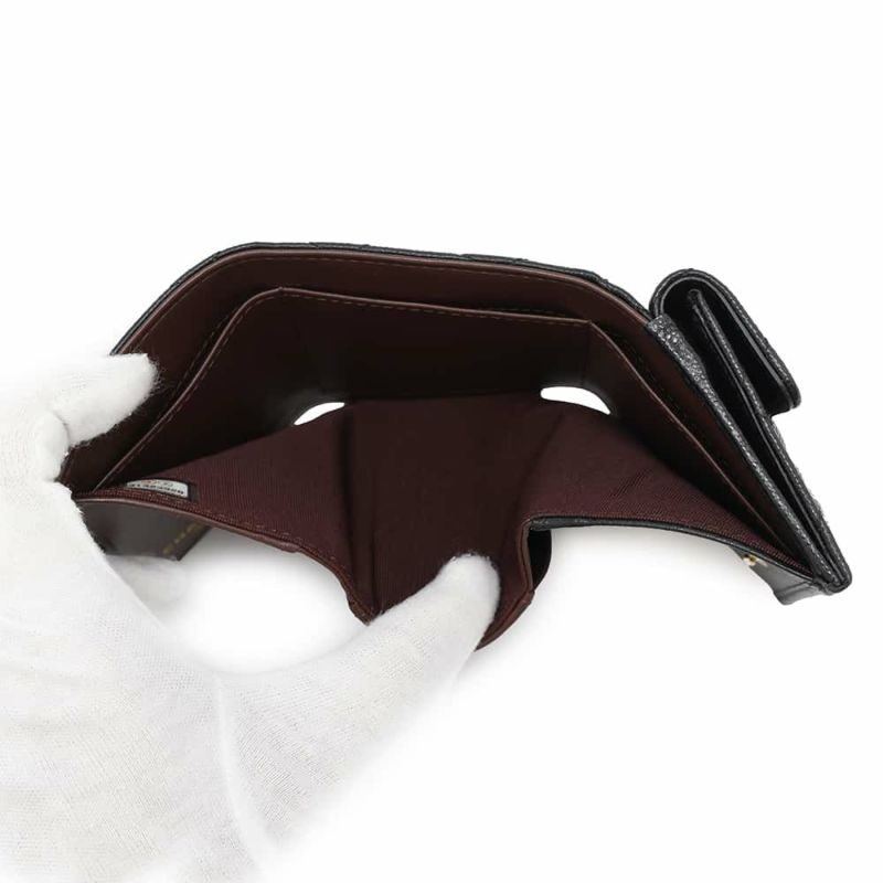 シャネル 三つ折り財布 マトラッセ ココマーク クラシック スモール フラップ ウォレット AP0230 CHANEL 財布 黒