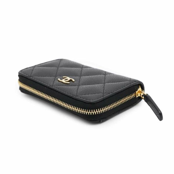 シャネル コインケース クラシック ジップコインパース マトラッセ ココマーク キャビアスキン AP0216 CHANEL 財布 小銭入れ 黒