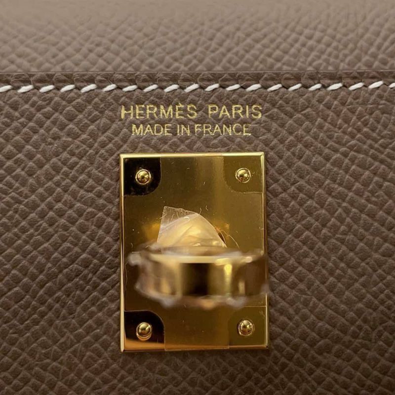 エルメス ハンドバッグ ミニケリードゥ 外縫い エトゥープ/ゴールド金具 エプソン W刻印 2wayショルダー