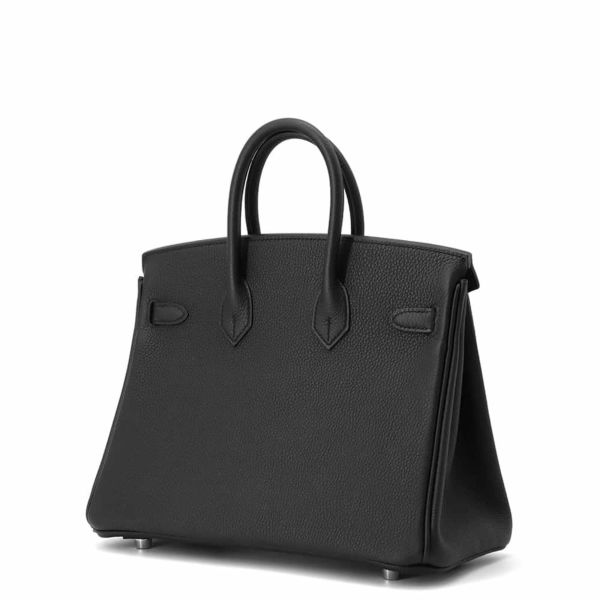 エルメス バーキン25 ブラック/シルバー金具 トゴ W刻印 HERMES Birkin ハンドバッグ 黒