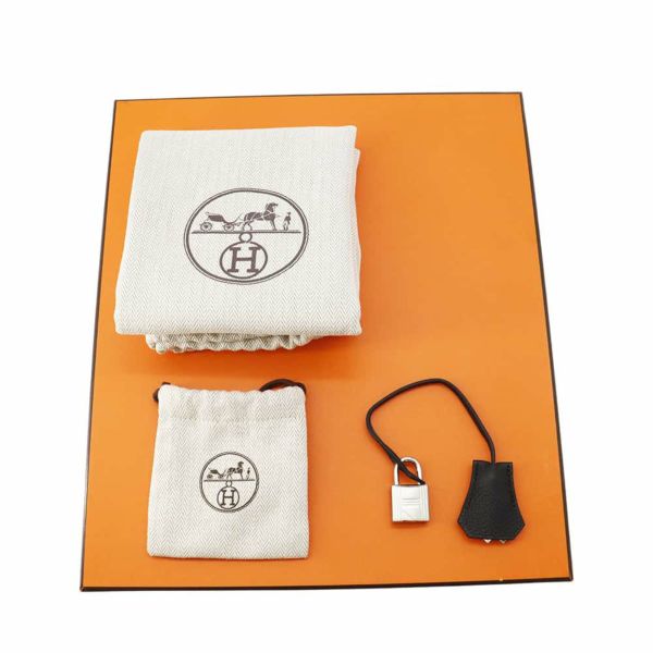 エルメス バーキン25 ブラック/シルバー金具 トゴ W刻印 HERMES Birkin ハンドバッグ 黒