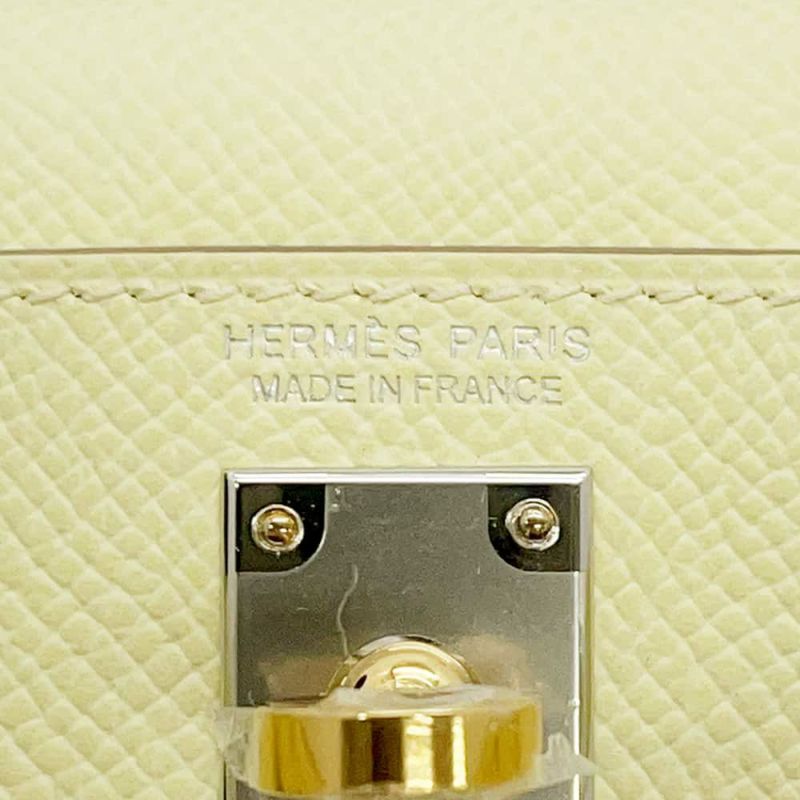 エルメス ハンドバッグ ミニケリードゥ 外縫い ジョーヌミルトン/エレクトラム金具 エプソン W刻印 2wayショルダー