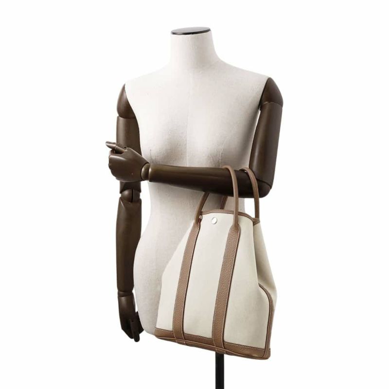 エルメス トートバッグ ガーデンファイルPM エトゥープ/ベトン/シルバー金具 ネゴンダ/トワルミリタリー Z刻印 2wayショルダー