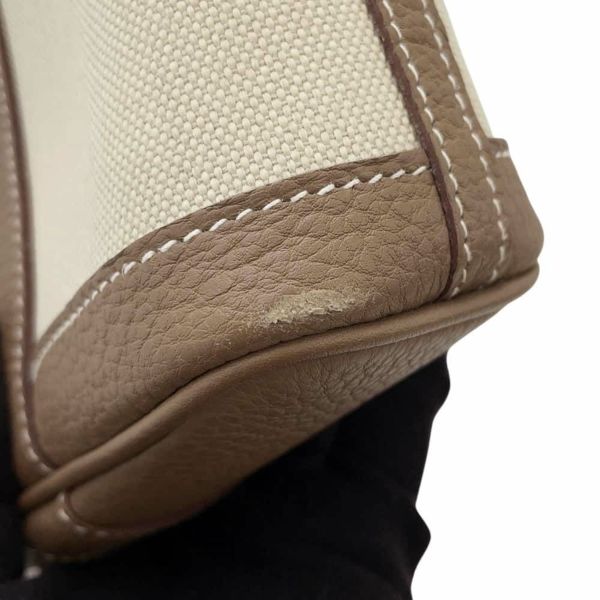 エルメス トートバッグ ガーデンファイルPM エトゥープ/ベトン/シルバー金具 ネゴンダ/トワルミリタリー Z刻印 2wayショルダー