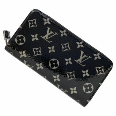 ルイヴィトン 長財布 パイソンレザー ジッピー・ウォレット N96955 ヴィトン 財布 LVロゴ 黒 ブラック