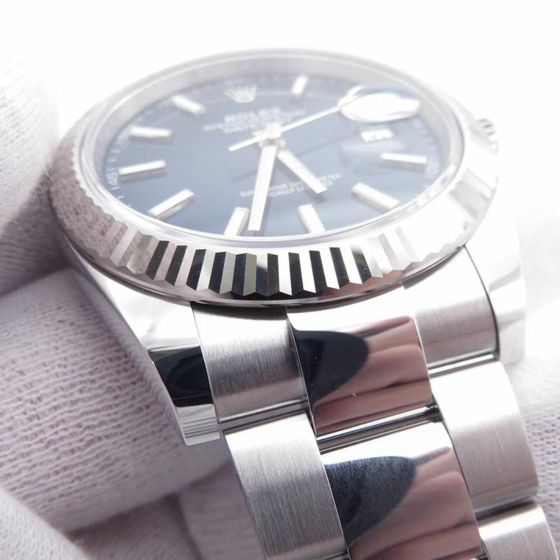 ロレックス デイトジャスト41 SS/K18WG ランダムシリアル ルーレット 126334 ブライトブルー文字盤