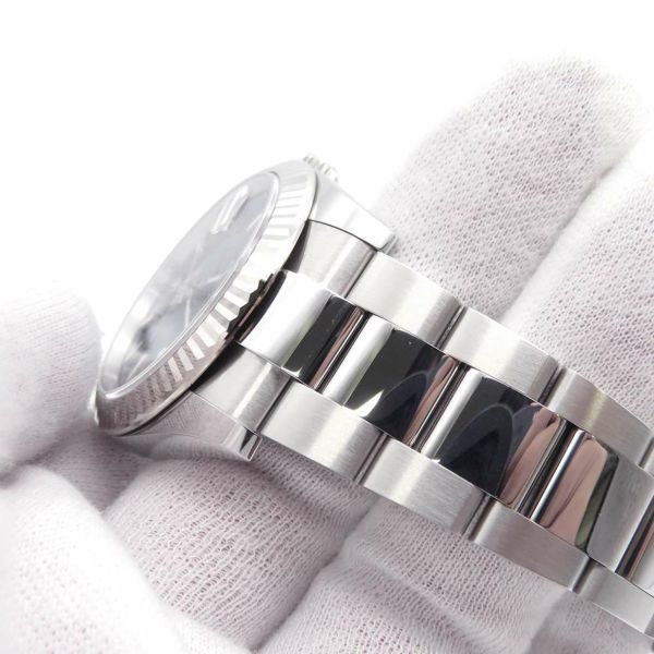 ロレックス デイトジャスト41 SS/K18WG ランダムシリアル ルーレット 126334 ブライトブルー文字盤